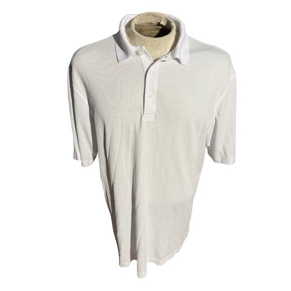 Bugatchi Men’s Polo Shirt XL White Modal Blend Soft Touch Textured Knit Classic - Picture 1 of 3